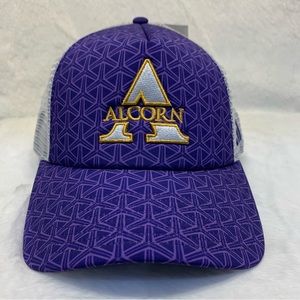 Adidas Alcorn State Braves Adjustable Snapback Trucker Purple White Hat Cap New